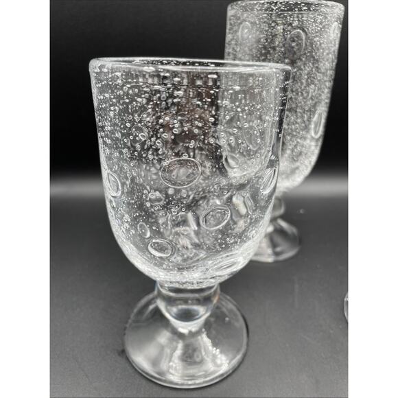 Lot of 3 Southern Living at Home Bella Luna Bubbles Glass Goblet - Picture 2 of 9